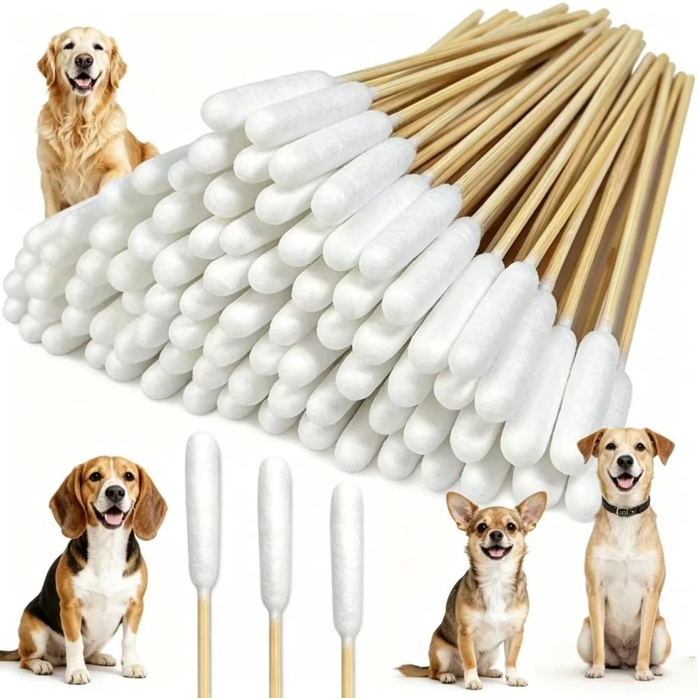 Professional Bamboo Pet Ear Cleaning Cotton Swabs 7