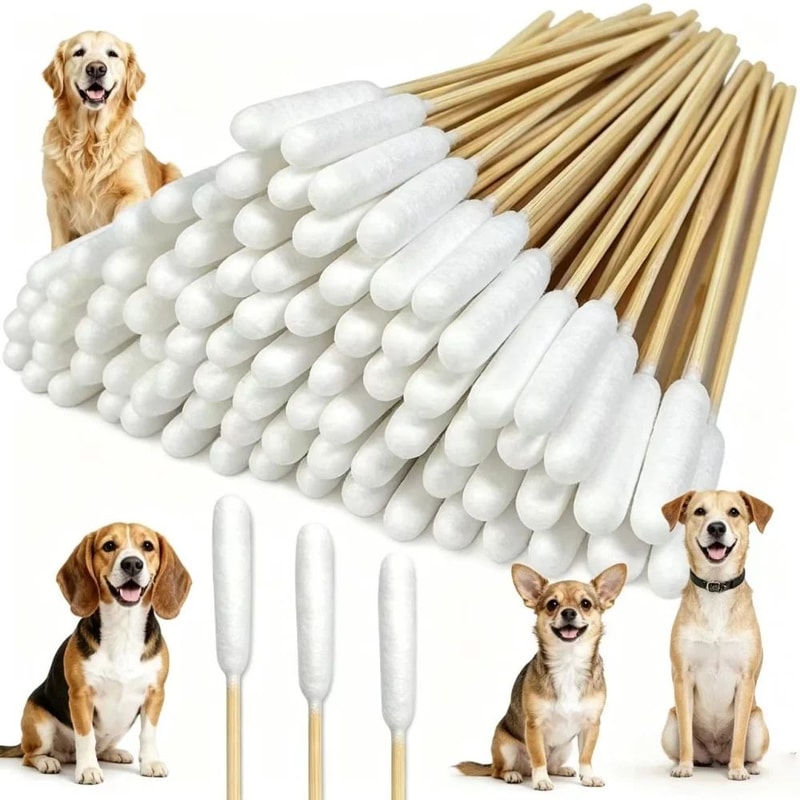 Professional Bamboo Pet Ear Cleaning Cotton Swabs 7