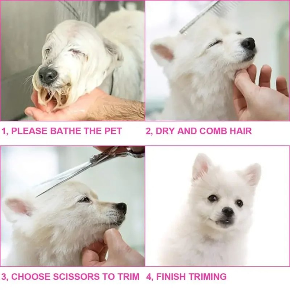 4pcs Pet Grooming Scissors Set For Safe Precision Trimming 6