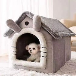 all season cozy dog house bed for small pets