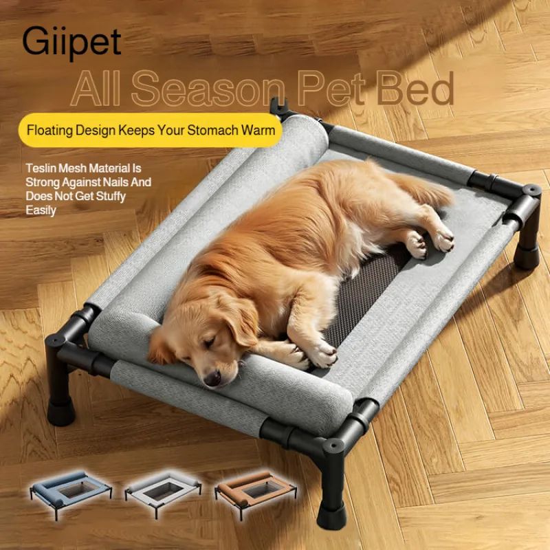 Raised Breathable Mesh Pet Bed With Removable Pillow 0