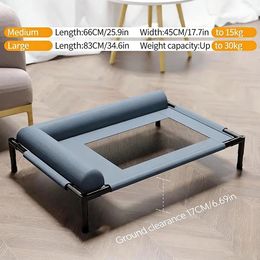 Raised Breathable Mesh Pet Bed With Removable Pillow 8