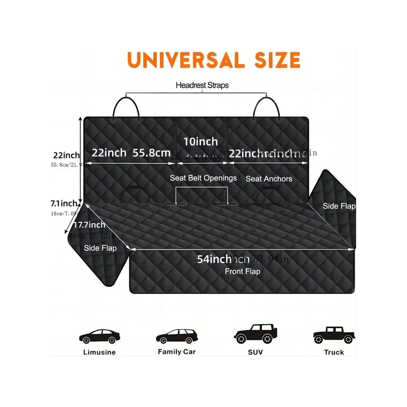 Waterproof Dog Car Seat Cover With Middle Armrest Access 4