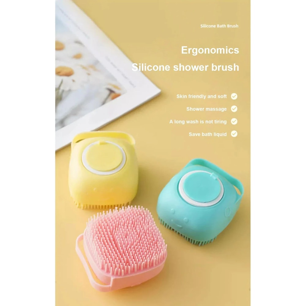 Soft Silicone Pet Bath Massage And Foaming Brush 8
