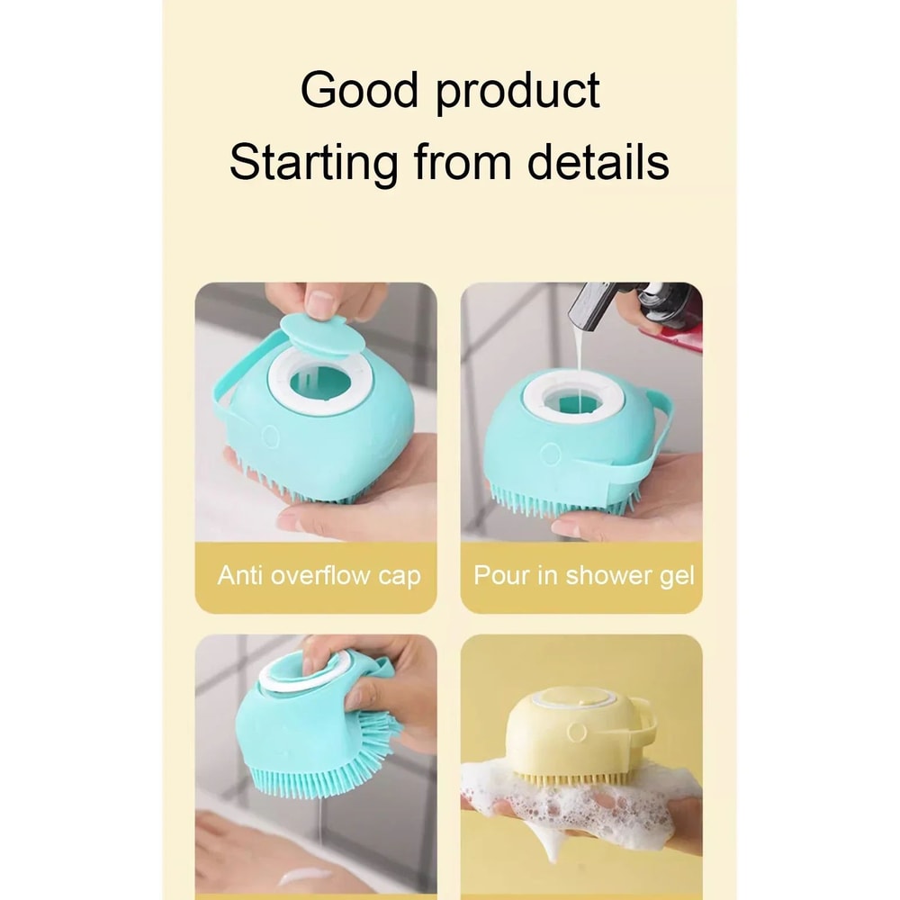 Soft Silicone Pet Bath Massage And Foaming Brush 12