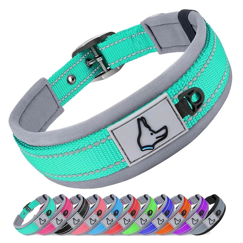Reflective Padded Adjustable Dog Collar 0