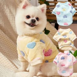 heart print flannel dog vest coat