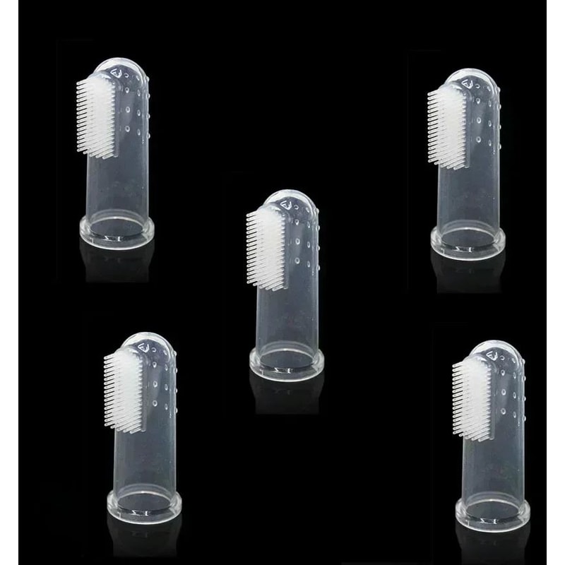 5 Piece Soft Pet Finger Toothbrush Set 6