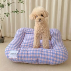 soft breathable plaid dog bed cushion