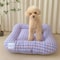 Soft Breathable Plaid Dog Bed Cushion 0