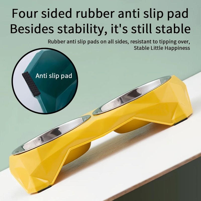 Stainless Steel Double Pet Food Bowl Set 4