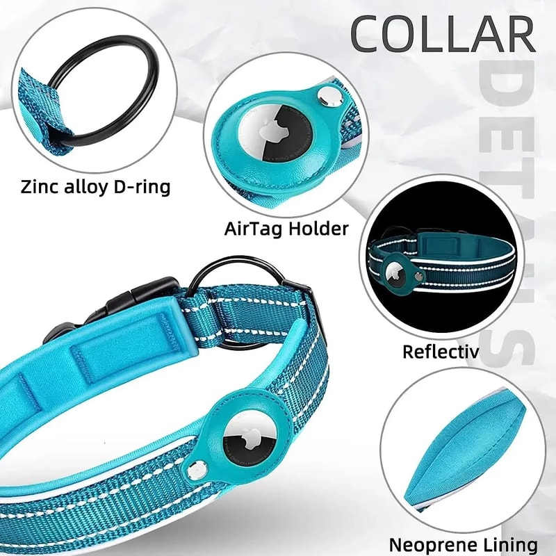 Reflective Waterproof Airtag Pet Collar 1