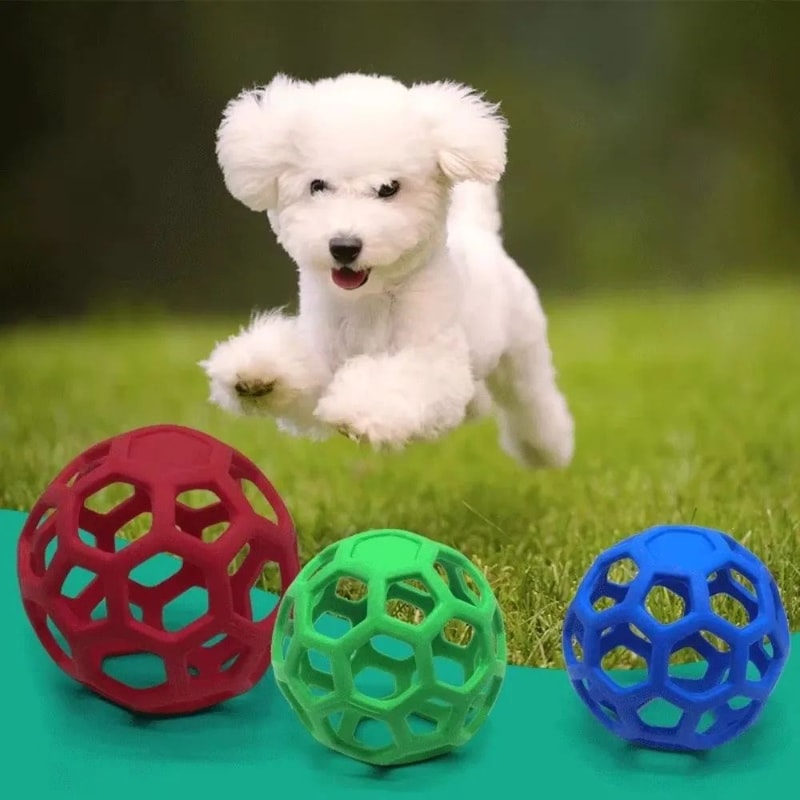 Rubber Hollow Ball Dog Chew Toy 0