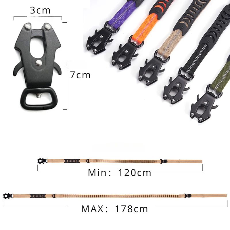 Heavy Duty Reflective Bungee Dog Leash With Seatbelt 4