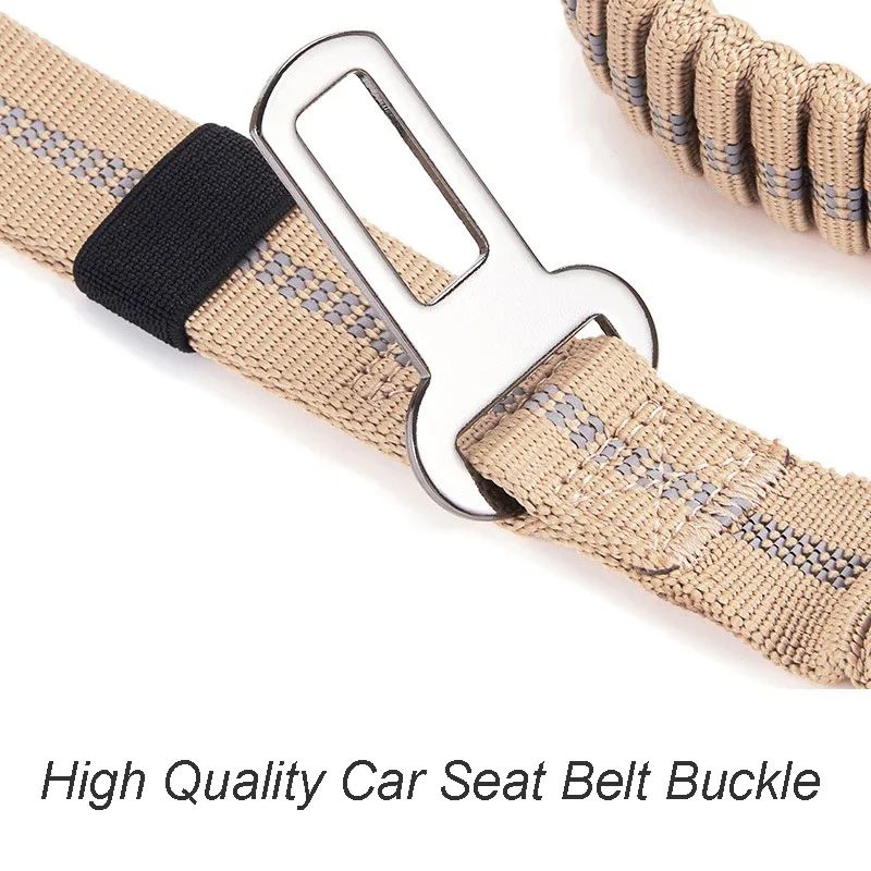 Heavy Duty Reflective Bungee Dog Leash With Seatbelt 5
