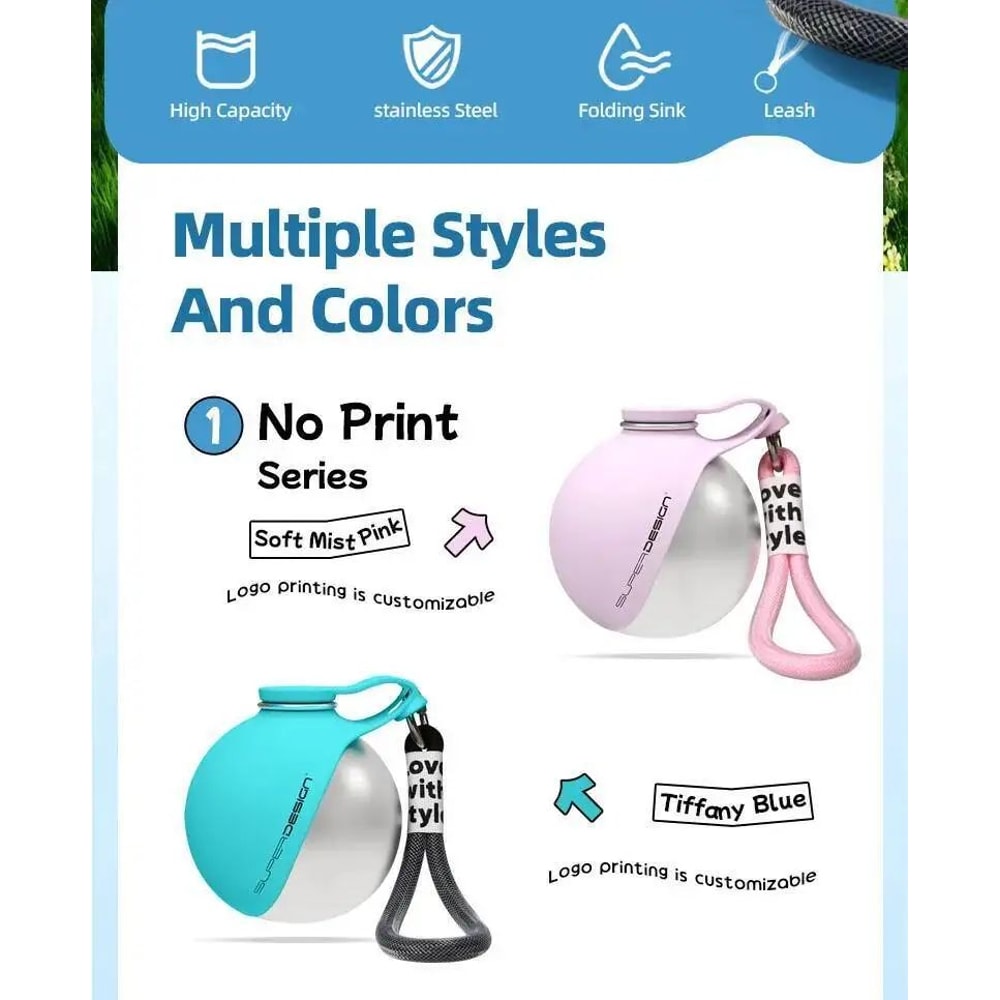 Portable Stainless Steel Dog Water Bottle With Foldable Cup 6