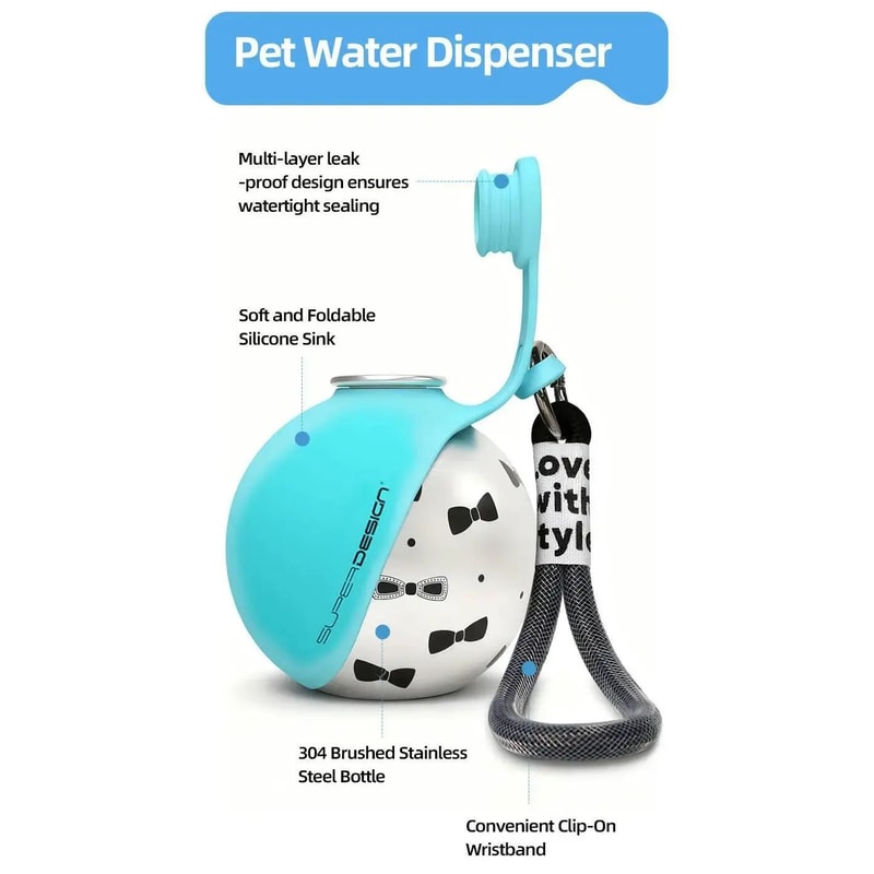 Portable Stainless Steel Dog Water Bottle With Foldable Cup 9
