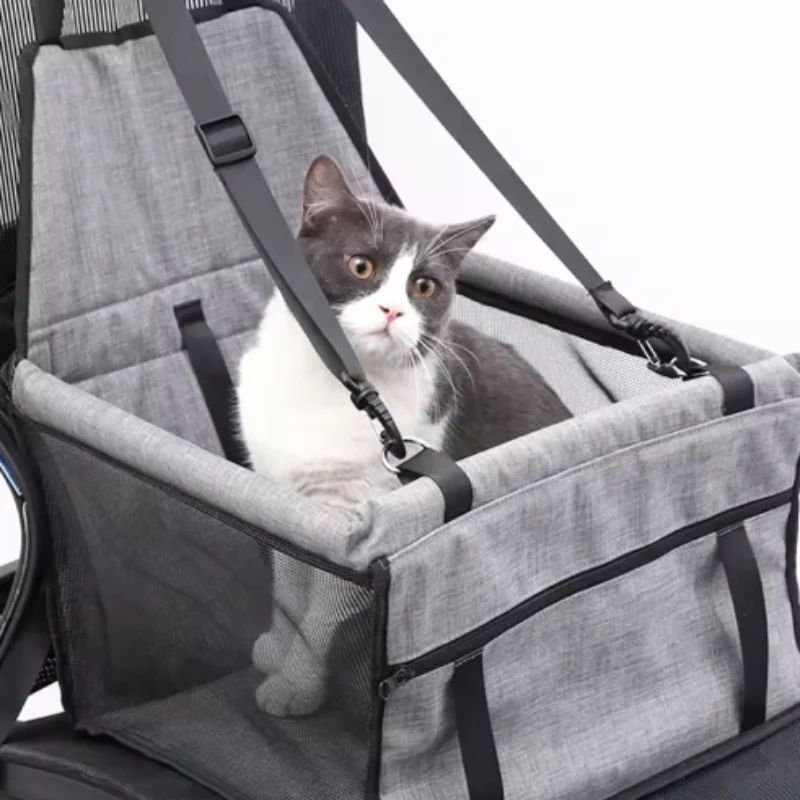 Foldable Dog Car Seat Hammock With Safety Harness 1