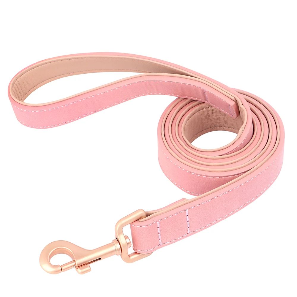 Soft Padded PU Leather Dog Collar And Leash Set 15
