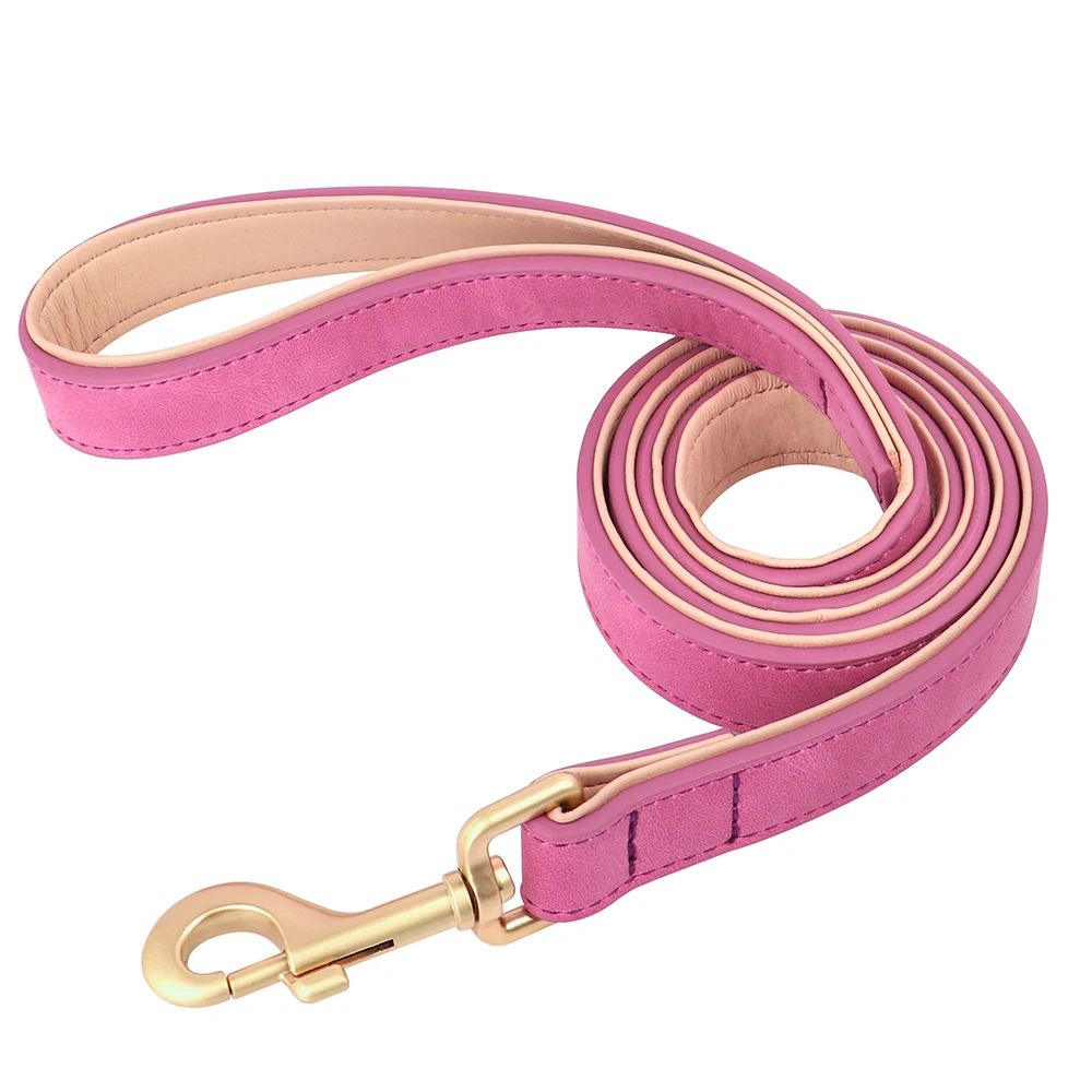 Soft Padded PU Leather Dog Collar And Leash Set 16