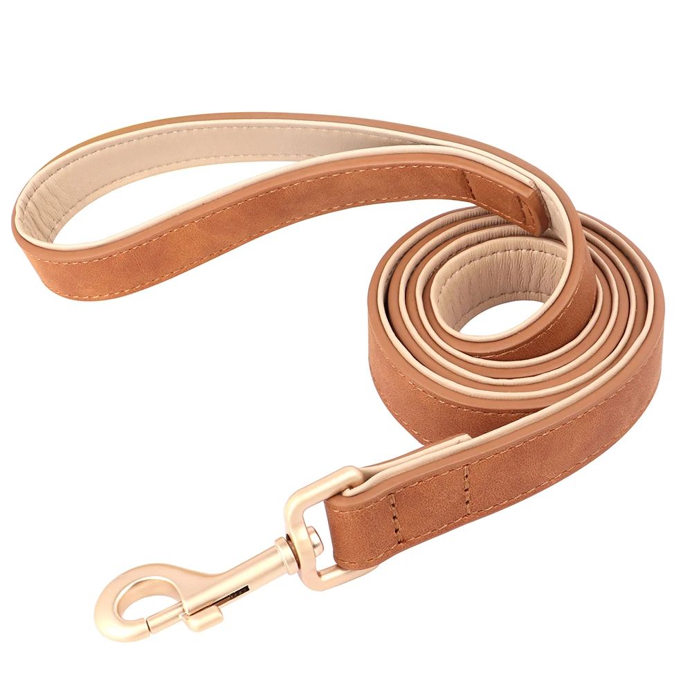 Soft Padded PU Leather Dog Collar And Leash Set 19