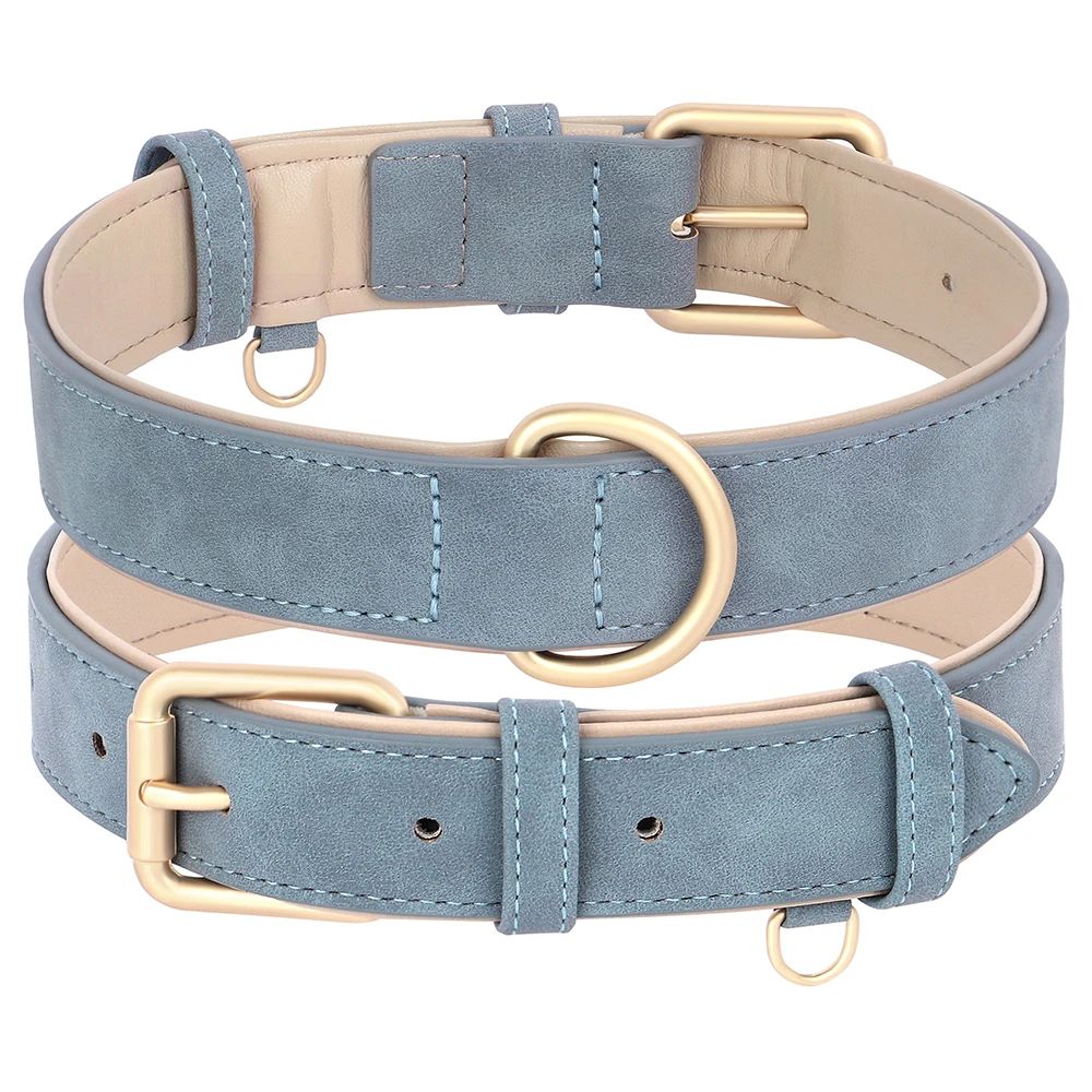Soft Padded PU Leather Dog Collar And Leash Set 8