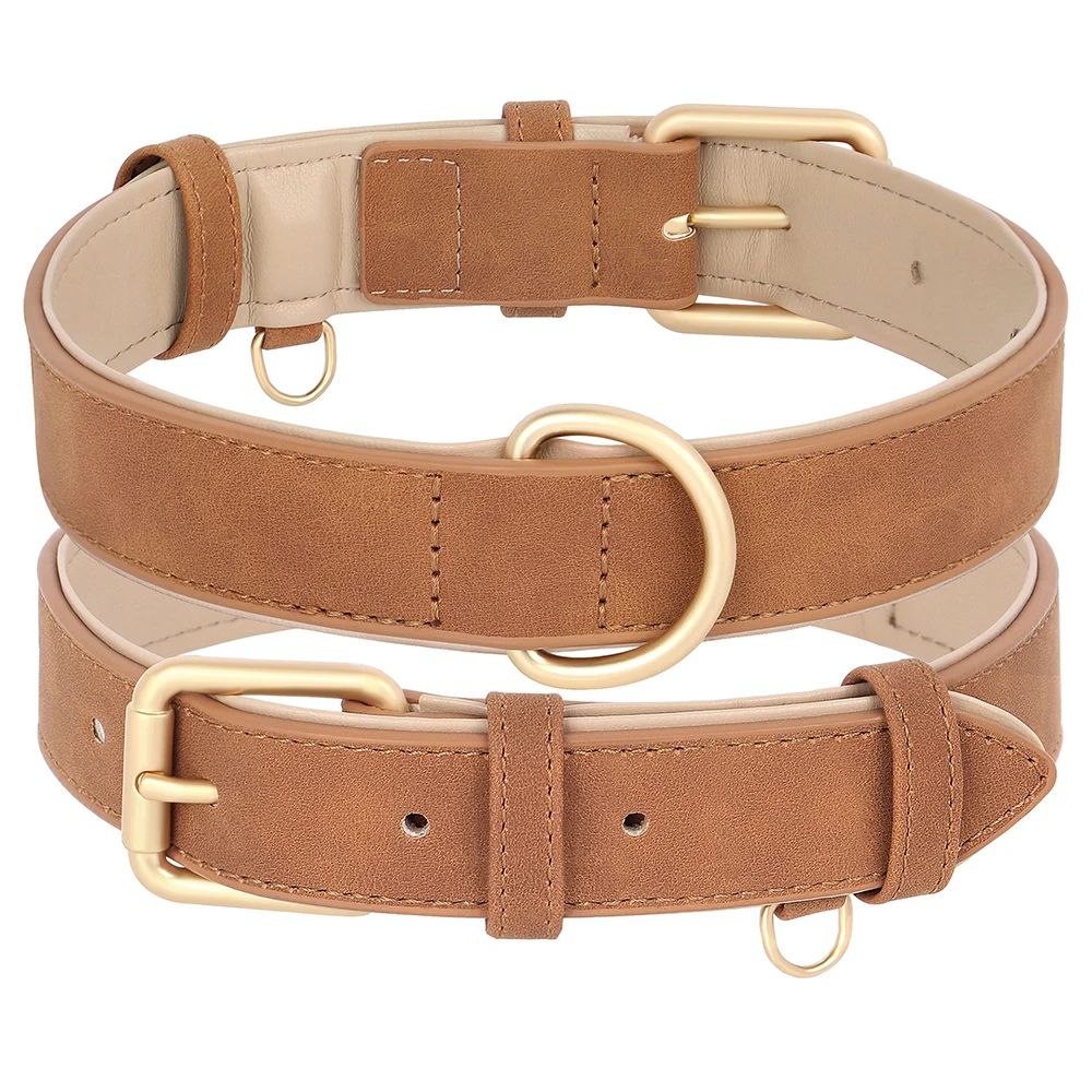 Soft Padded PU Leather Dog Collar And Leash Set 9