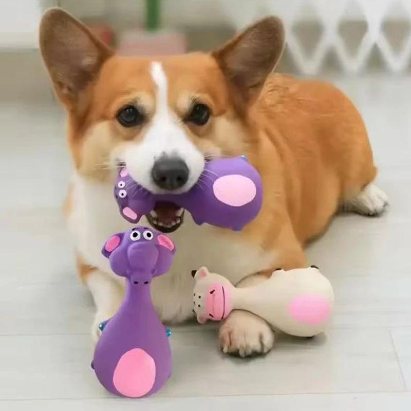 Squeaky Rubber Animal Dog Chew Toy 2