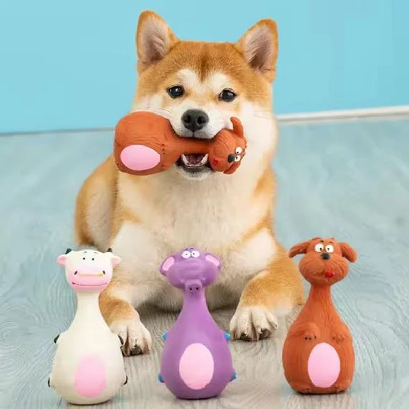 Squeaky Rubber Animal Dog Chew Toy 4