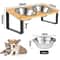 Elevated Tilted Pet Bowl Stand With Stainless Steel Bowls 1