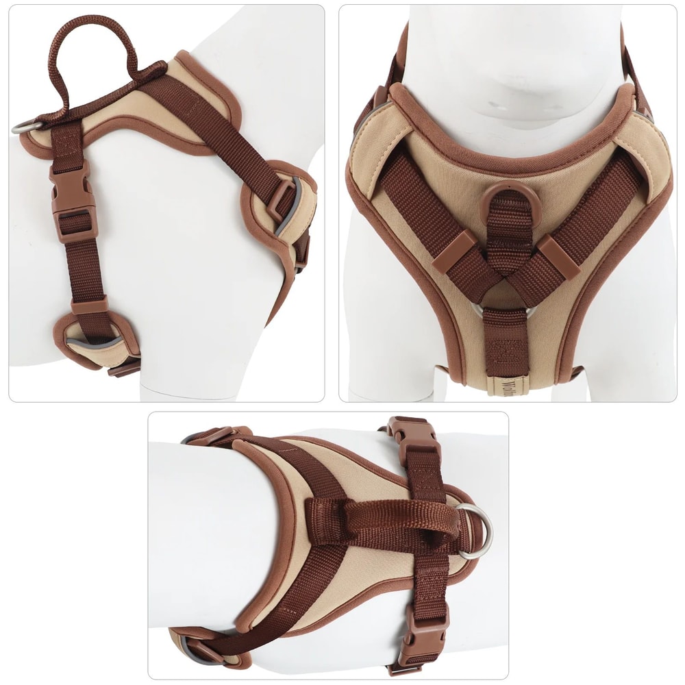 Luxury Chocolate Adjustable No Pull Dog Harness 2