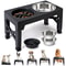Adjustable Elevated Dog Feeder With Stainless Steel Bowls 0