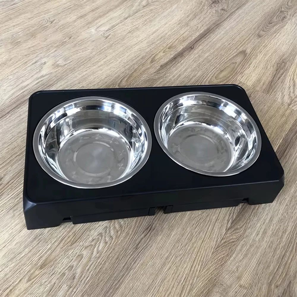 Adjustable Elevated Dog Feeder With Stainless Steel Bowls 2