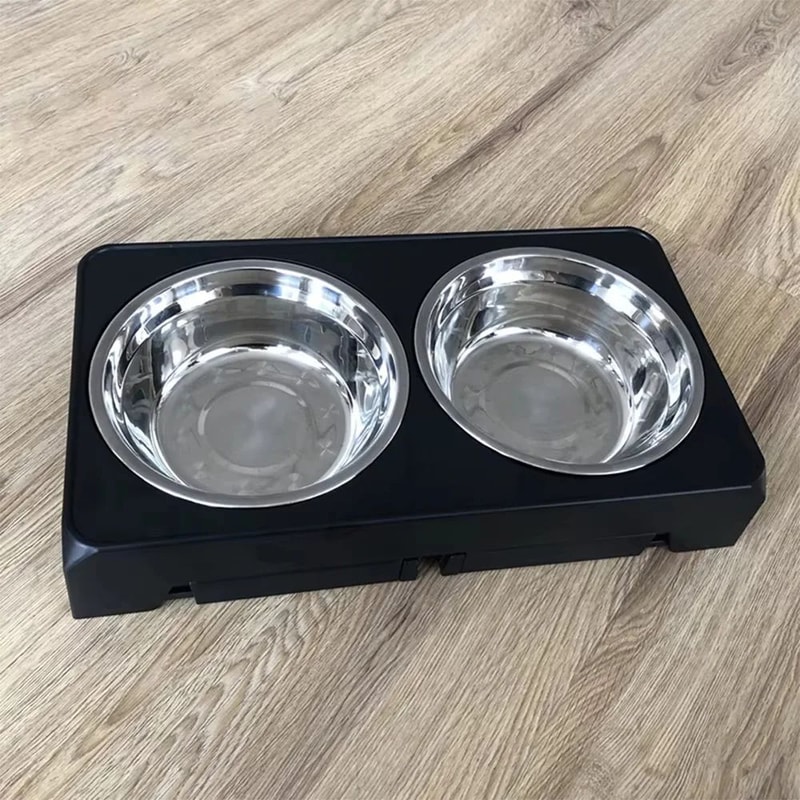Adjustable Elevated Dog Feeder With Stainless Steel Bowls 2