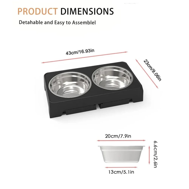 Adjustable Elevated Dog Feeder With Stainless Steel Bowls 4
