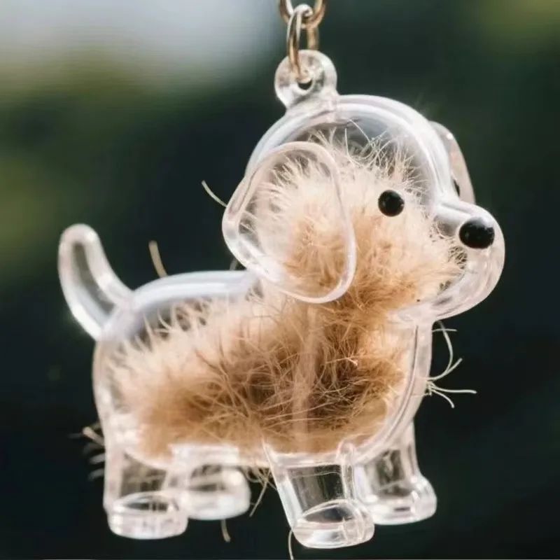 Cute Pet Hair Storage Keychain Pendant Set 2