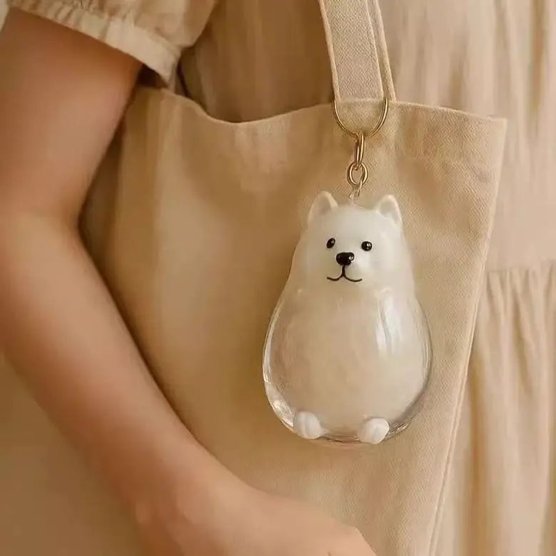 Cute Pet Hair Storage Keychain Pendant Set 4
