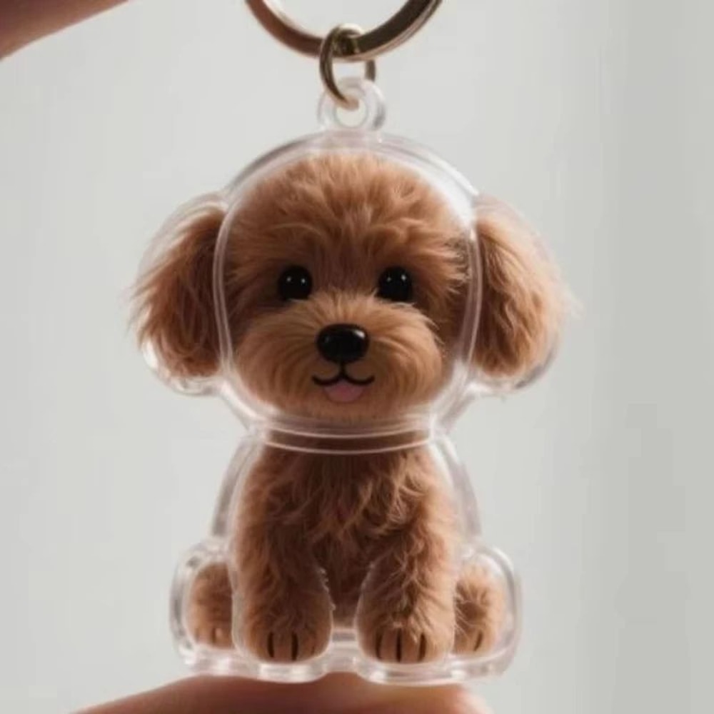 Cute Pet Hair Storage Keychain Pendant Set 14