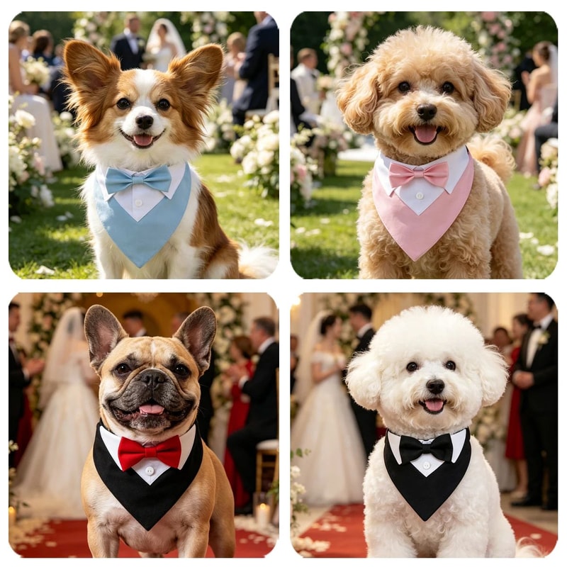 Formal Bow Tie Dog Collar Bandana 2