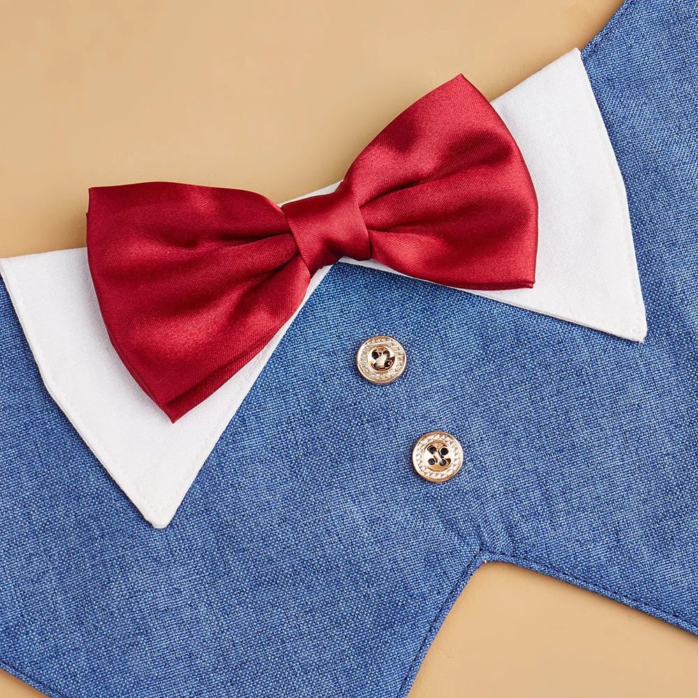 Formal Dog Tuxedo Bandana Bowtie Collar 8