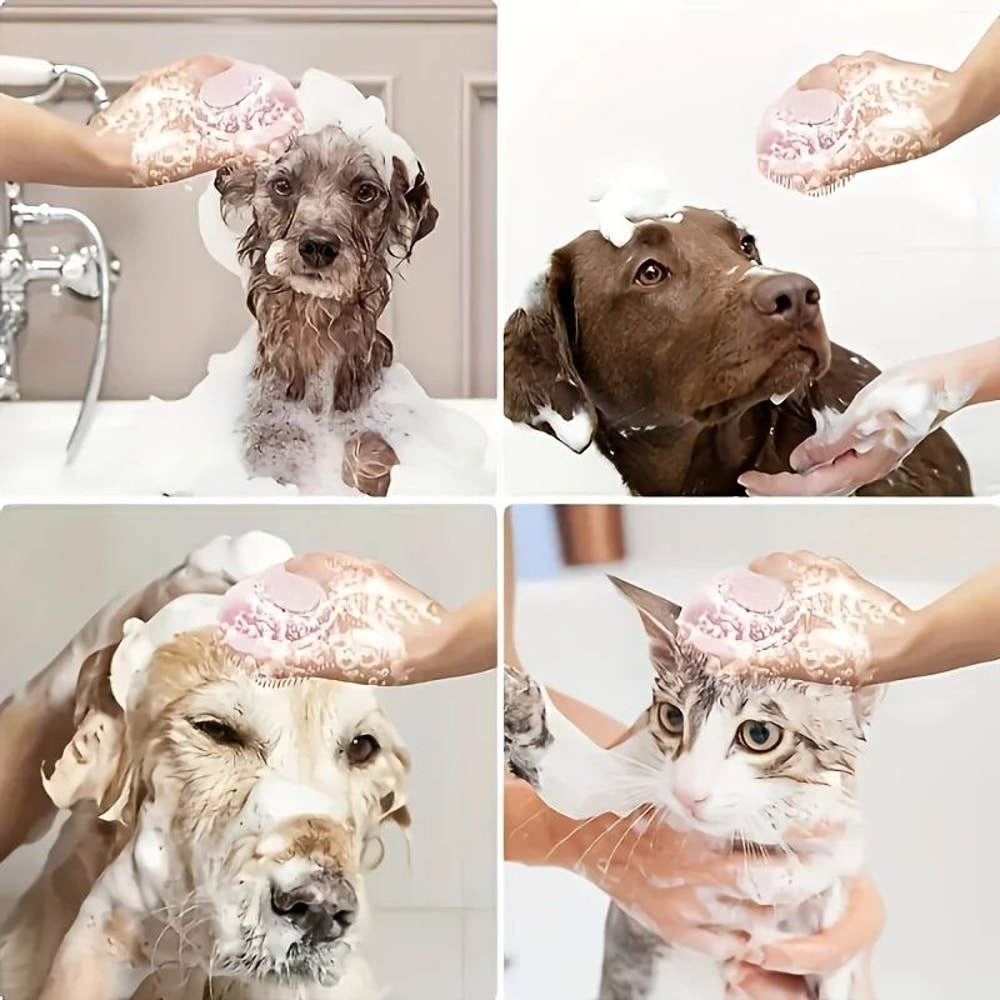 Silicone Pet Massage Shower Grooming Brush 8