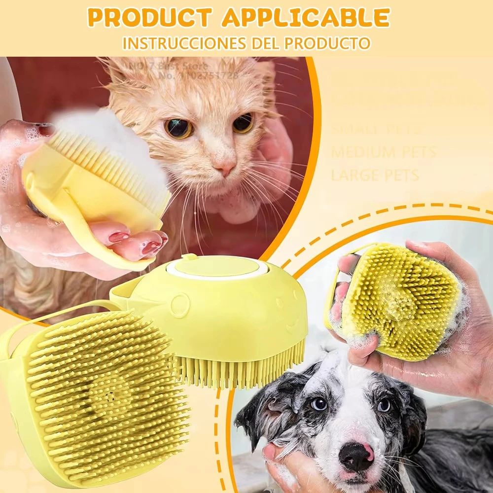 Silicone Pet Massage Shower Grooming Brush 11
