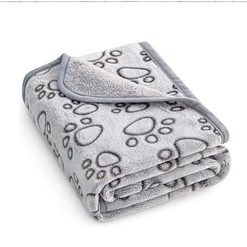 Soft Fluffy Paw Print Pet Blanket Set 8