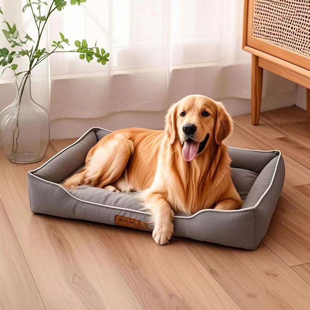 Waterproof Soft Square Dog Bed For Large Pets 2
