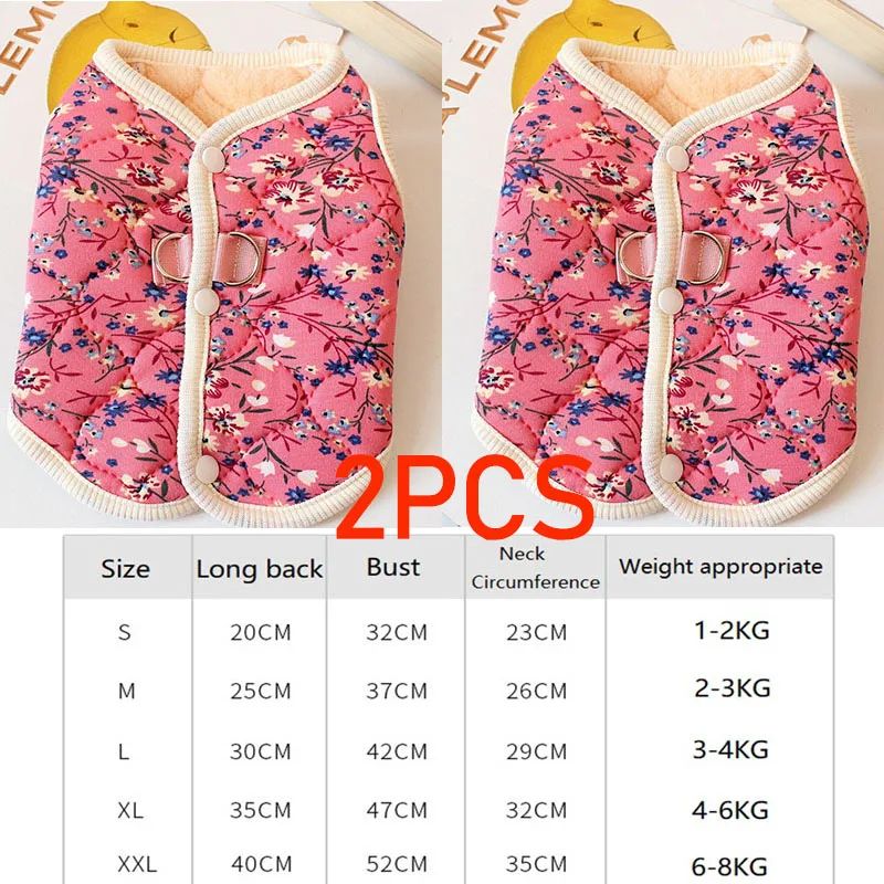 Floral Fleece Winter Vest For Small Dogs 9