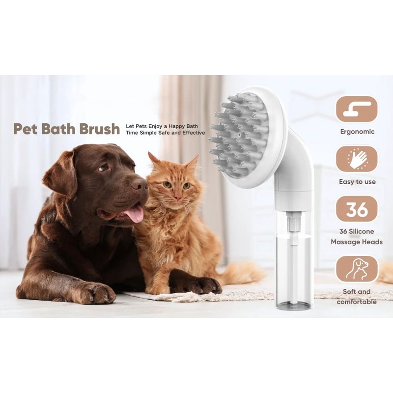 3 In 1 Silicone Dog Bath And Grooming Brush 7