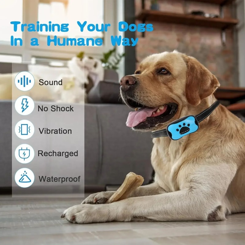 USB Rechargeable Ultrasonic Anti Bark Dog Training Collar 1