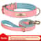 Personalized PU Leather Dog Collar With Engraved Nameplate 24