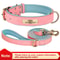 Personalized PU Leather Dog Collar With Engraved Nameplate 24