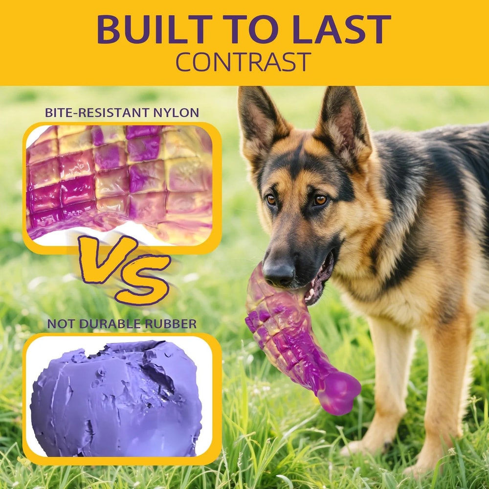 Durable Beef Flavor Dog Chew Toy For Interactive Play 3